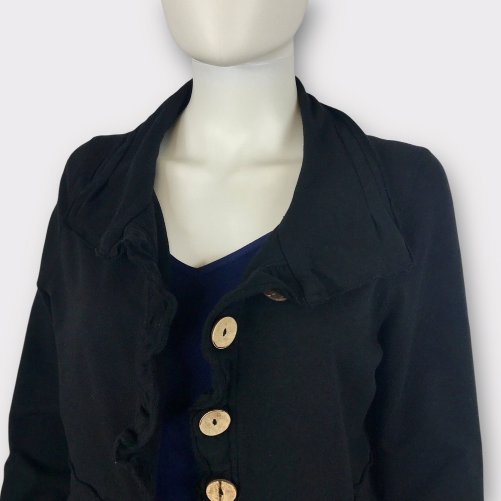 Nomadic Traders Black Ruffle Boho Jacket with But… - image 4